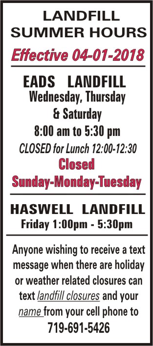 Kiowa County Landfill Hours